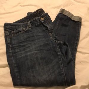 Banana republic dark wash jeans with cuff detail